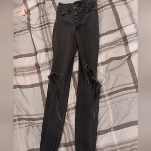 Stylish Black Distressed Jeans